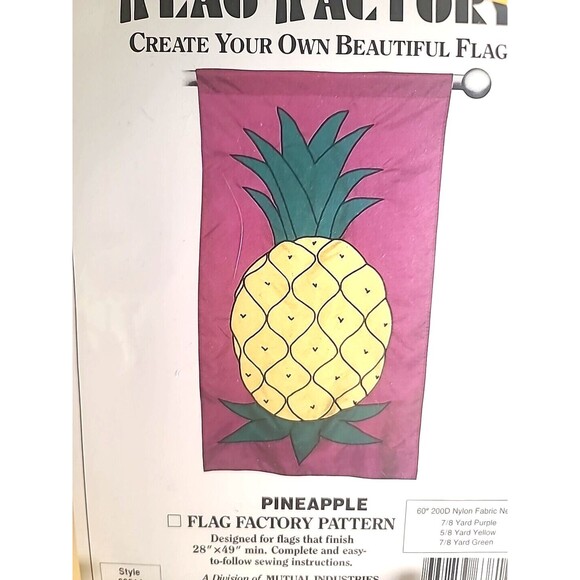 New Sealed The Flag Factory "Pineapple" Pattern Create Your Own Flag 28" X 49" - Picture 2 of 4
